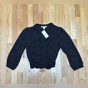 Monteau Black Blouse with White Speckles